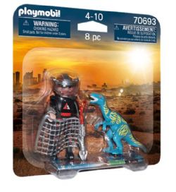 *** PLAYMOBIL DINOS - DUO VÉLOCIRAPTOR AVEC ATTRAPEUR DE DINOSAURE #70693